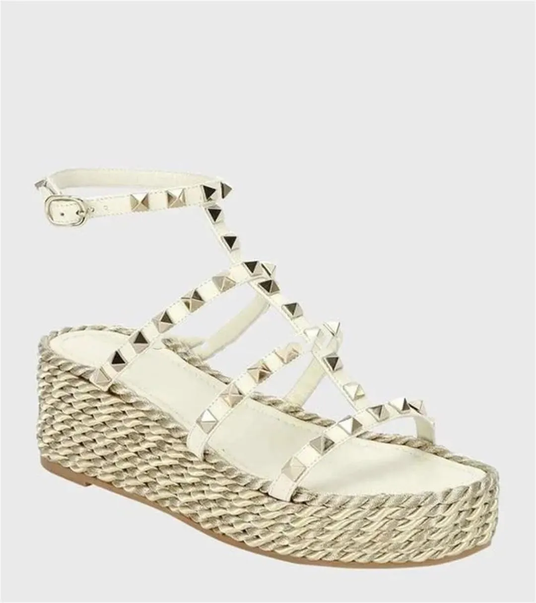 Women Platform Sandals Espadrille Ankle Strappy Leather Thick Sole Sandal Summer Beach Causal Dress Shoes