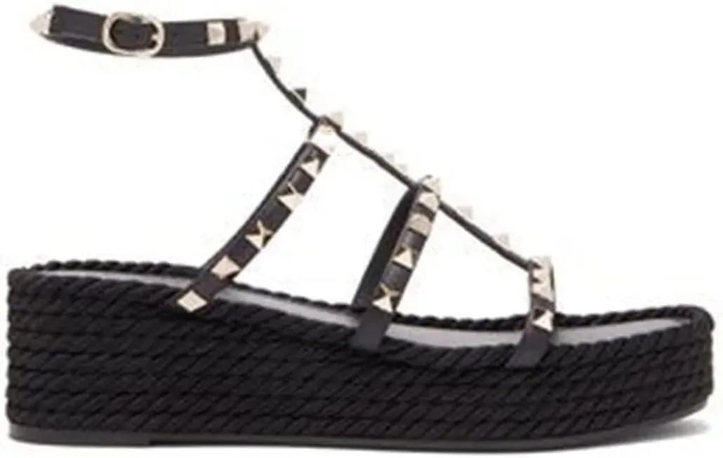 Women Platform Sandals Espadrille Ankle Strappy Leather Thick Sole Sandal Summer Beach Causal Dress Shoes