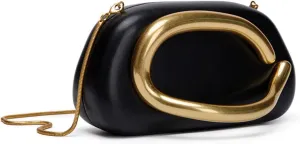 Women PU Leather Metal Handle Handbag, Trendy Hand-held Clutch, Compact Stone Purse for Evening & Casual Use