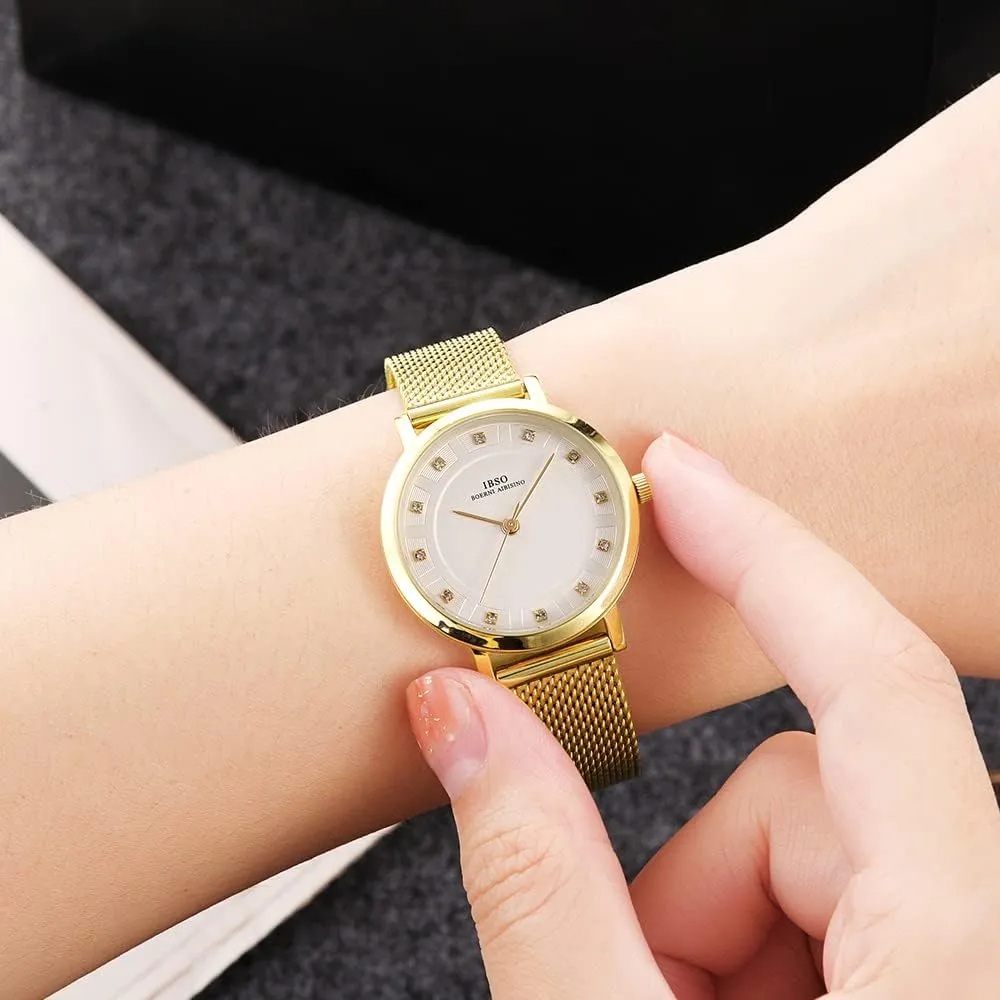Women Stainless Steel Band Watches Ladies Quartz Wristwatches Waterproof Unique Design Mesh Bracelet Watch Relogio Feminino