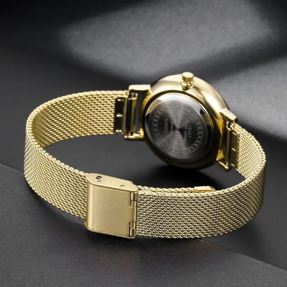 Women Stainless Steel Band Watches Ladies Quartz Wristwatches Waterproof Unique Design Mesh Bracelet Watch Relogio Feminino