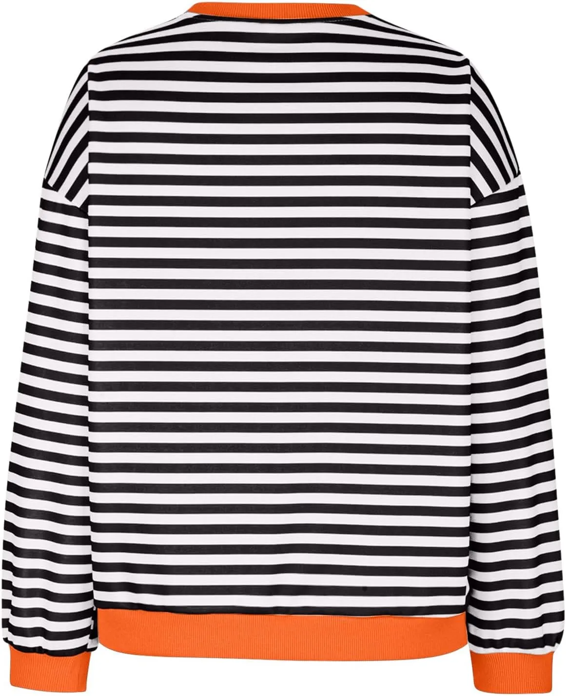 Women Striped Crew Neck Sweatshirts Oversized Pullover Shirt Tops Lightweight Preppy Hoodies Trendy Fall Clothes 2024
