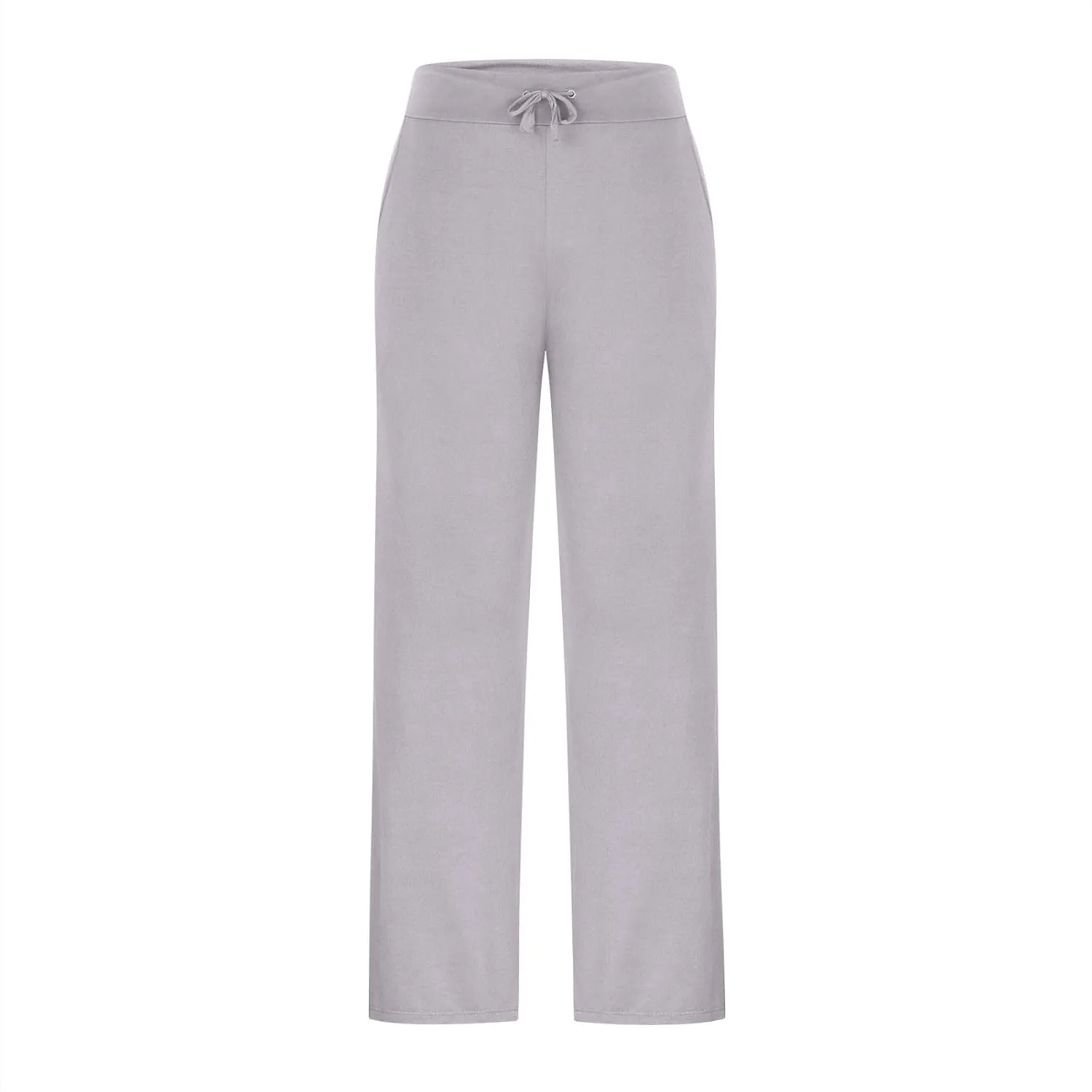 Women Yoga Pants Slim High Cut Rayon Trousers Slit Drawstring Sport Gym Pants Plain Oversized Fall Summer 2025
