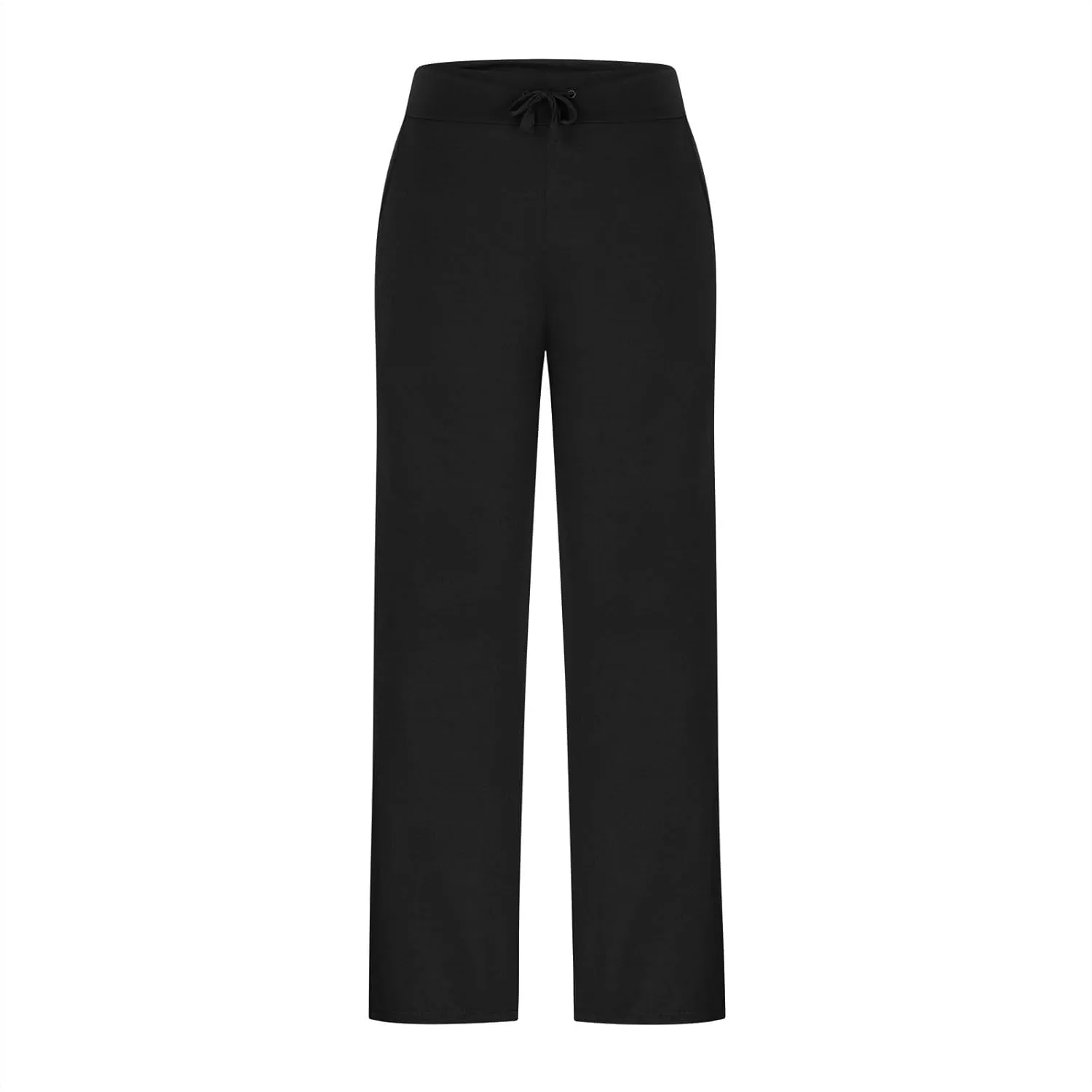 Women Yoga Pants Slim High Cut Rayon Trousers Slit Drawstring Sport Gym Pants Plain Oversized Fall Summer 2025