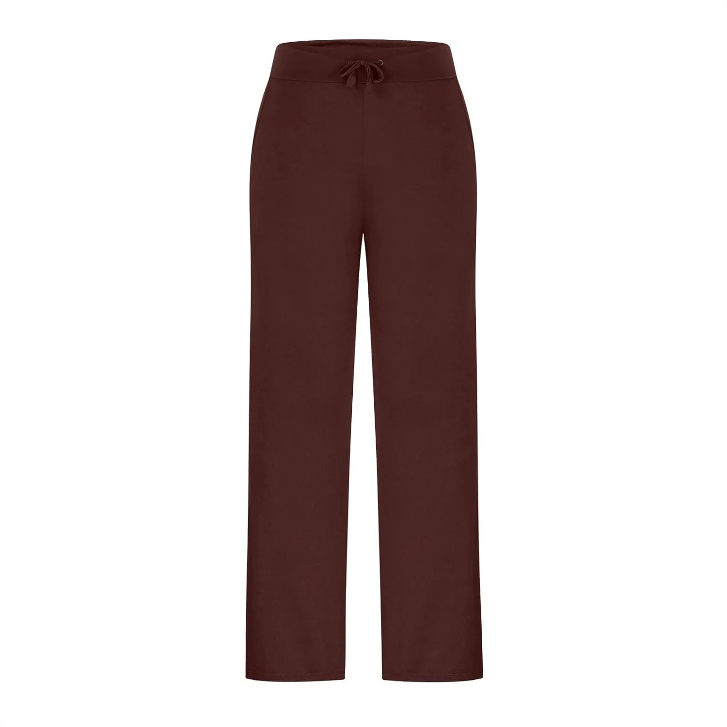 Women Yoga Pants Slim High Cut Rayon Trousers Slit Drawstring Sport Gym Pants Plain Oversized Fall Summer 2025