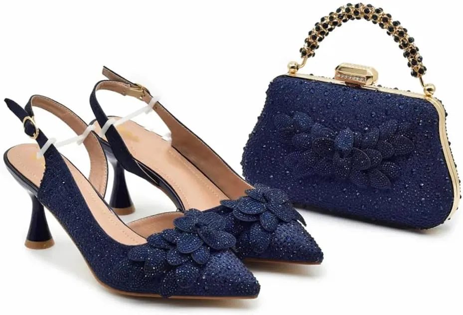 WomenS African Inspired High Heels and Clutch Set with Spike Heels and Rhinestone Decorations
