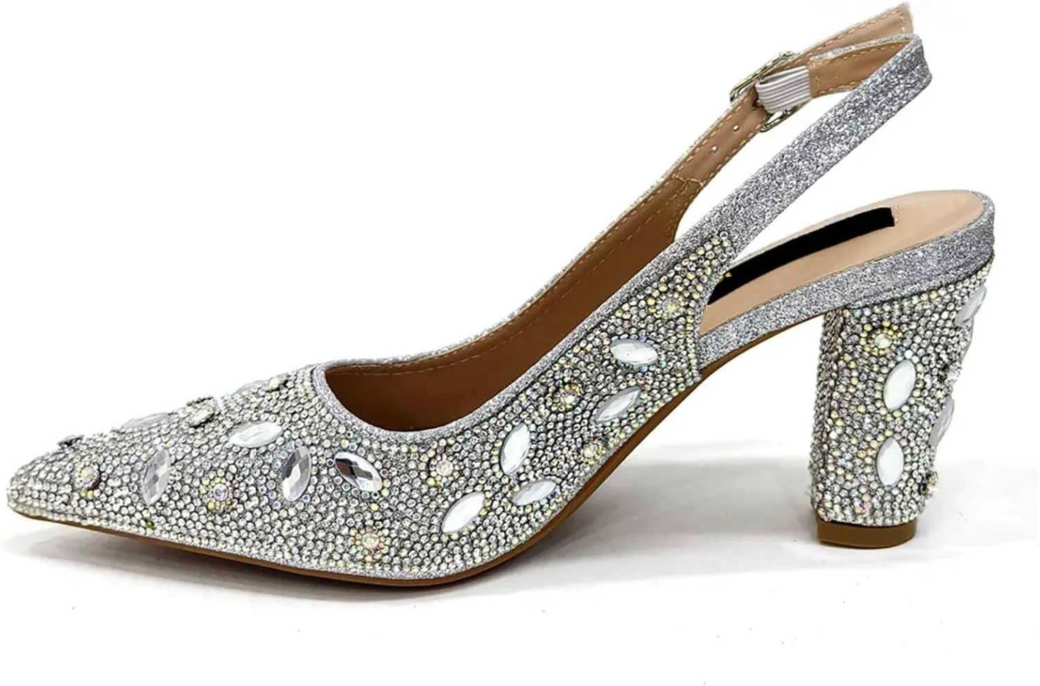 Womens African Themed Sparkly Wedding Shoes and Purse Combo Crystal Embellished Heels for Formal