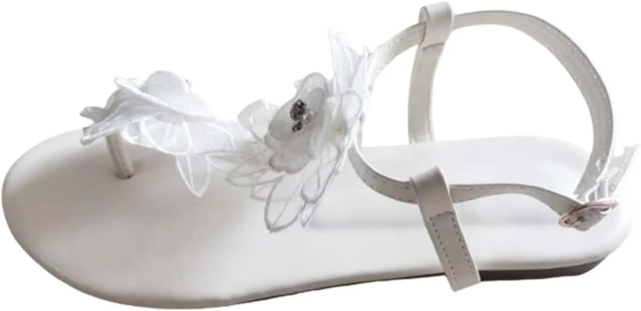 Womens Ankle Strappy Flat Sandals Wedge Heel Open Toe Slingback Flower Shoes Casual Sandal Women Walking Sandal