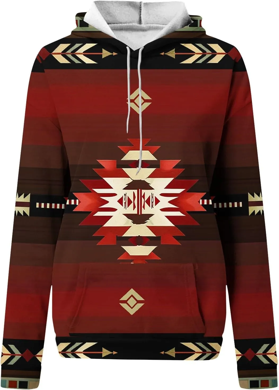 Womens Aztec Ethic Graphic Sweatshirt Western Shirts Hoodies Casual Fall Tops Pullover Cow Country Vintage Outfit