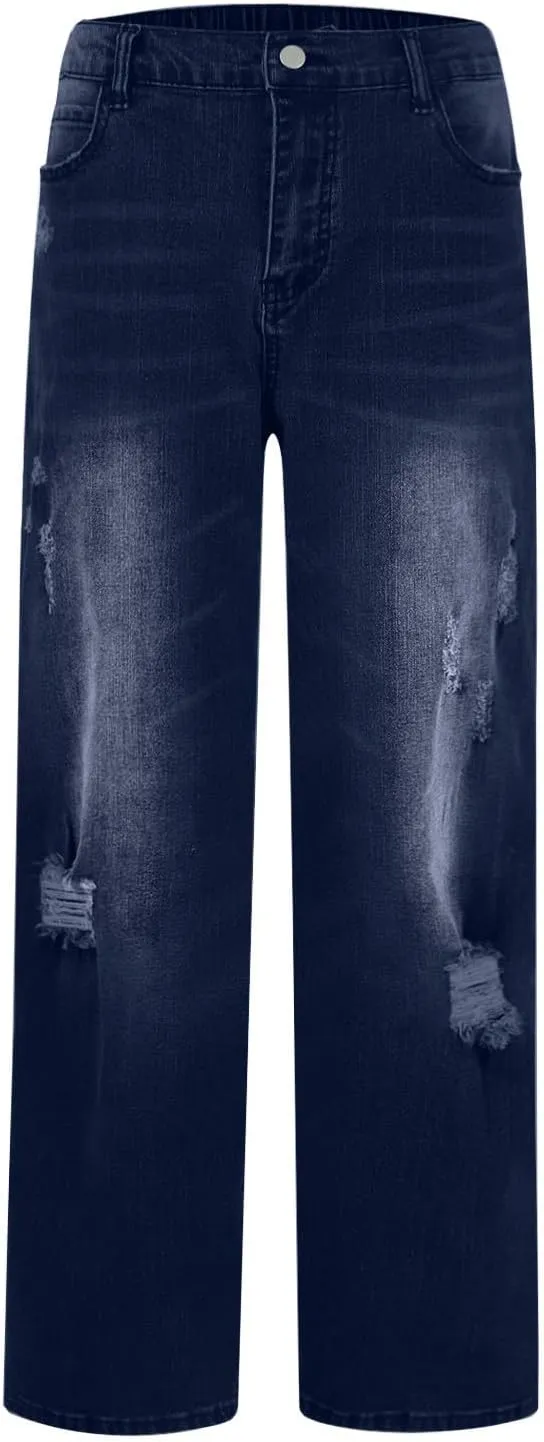 Women's Baggy Jeans Y2k Baggy Loose Boyfriend Trouser Jeans High Waisted Stretch Casual Fashion y2k Denim Pants