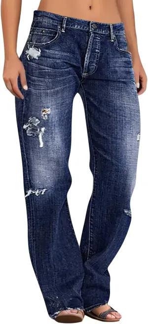 Women's Baggy Jeans Y2k Baggy Loose Boyfriend Trouser Jeans High Waisted Stretch Casual Fashion y2k Denim Pants