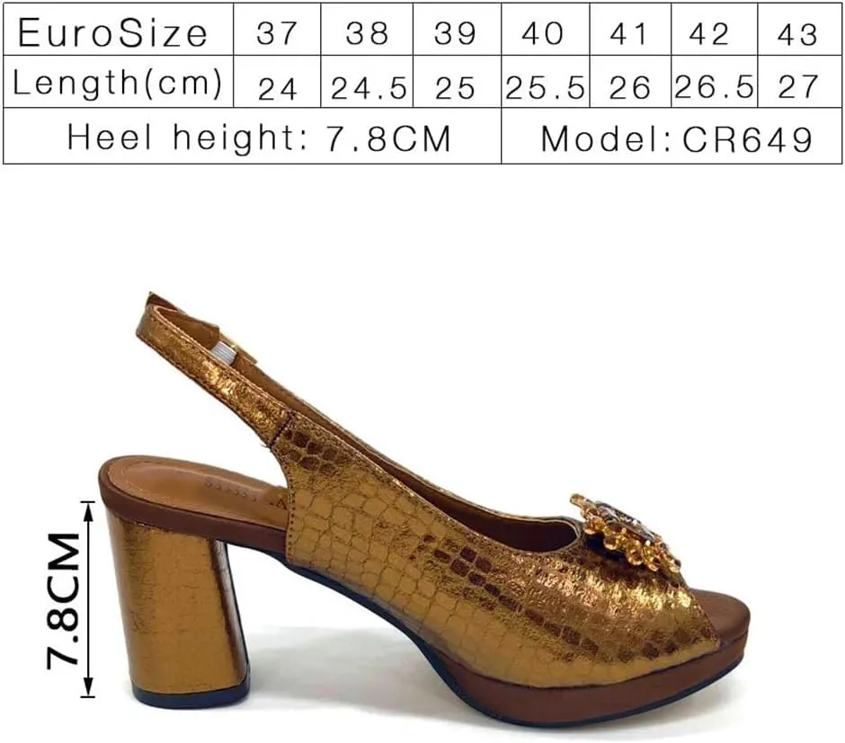 WomenS Brown Open Toe High Heels and Matching Bag Set with Rhinestone Decorations for Fashion Parties
