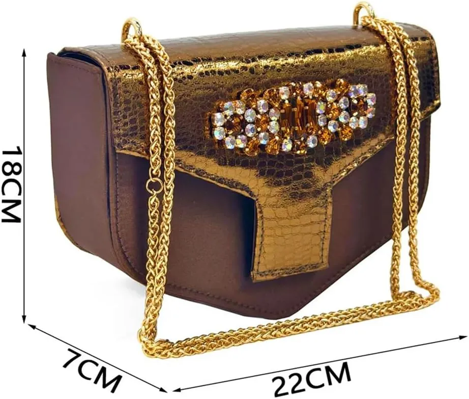 WomenS Brown Open Toe High Heels and Matching Bag Set with Rhinestone Decorations for Fashion Parties