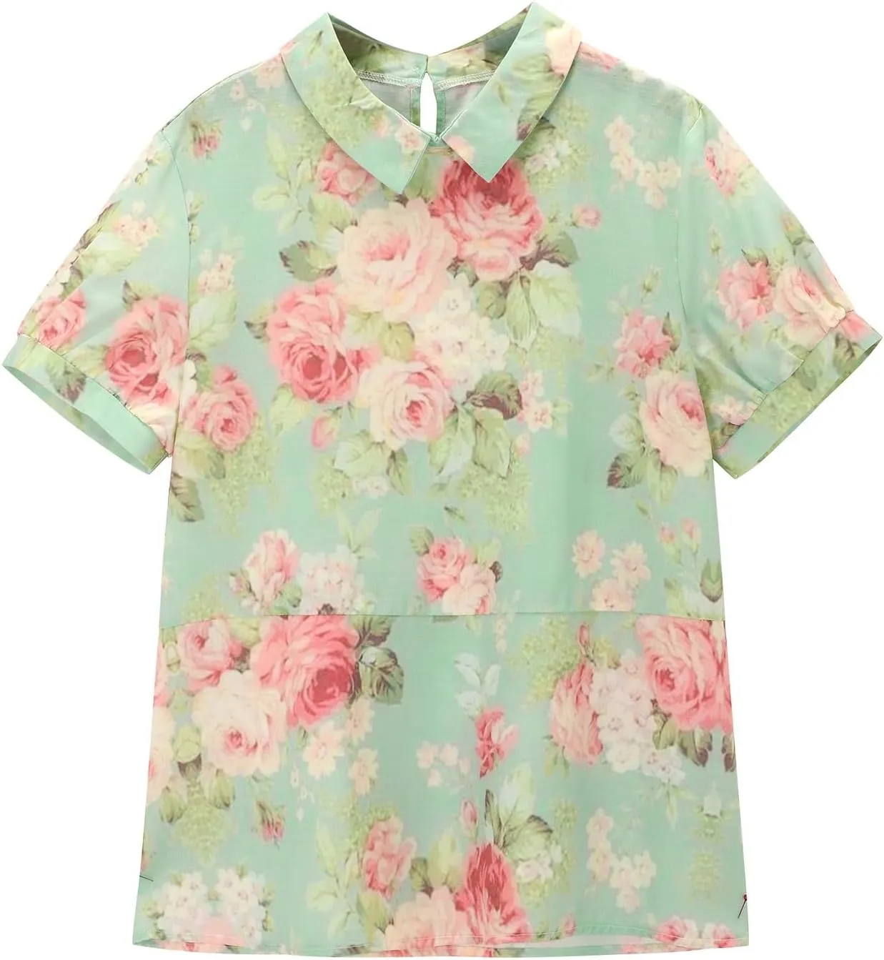 Womens Cotton Linen Short Sleeve T Shirts Casual Ruffled Trim Blouses Summer Cute Solid Tops Tunic Tee