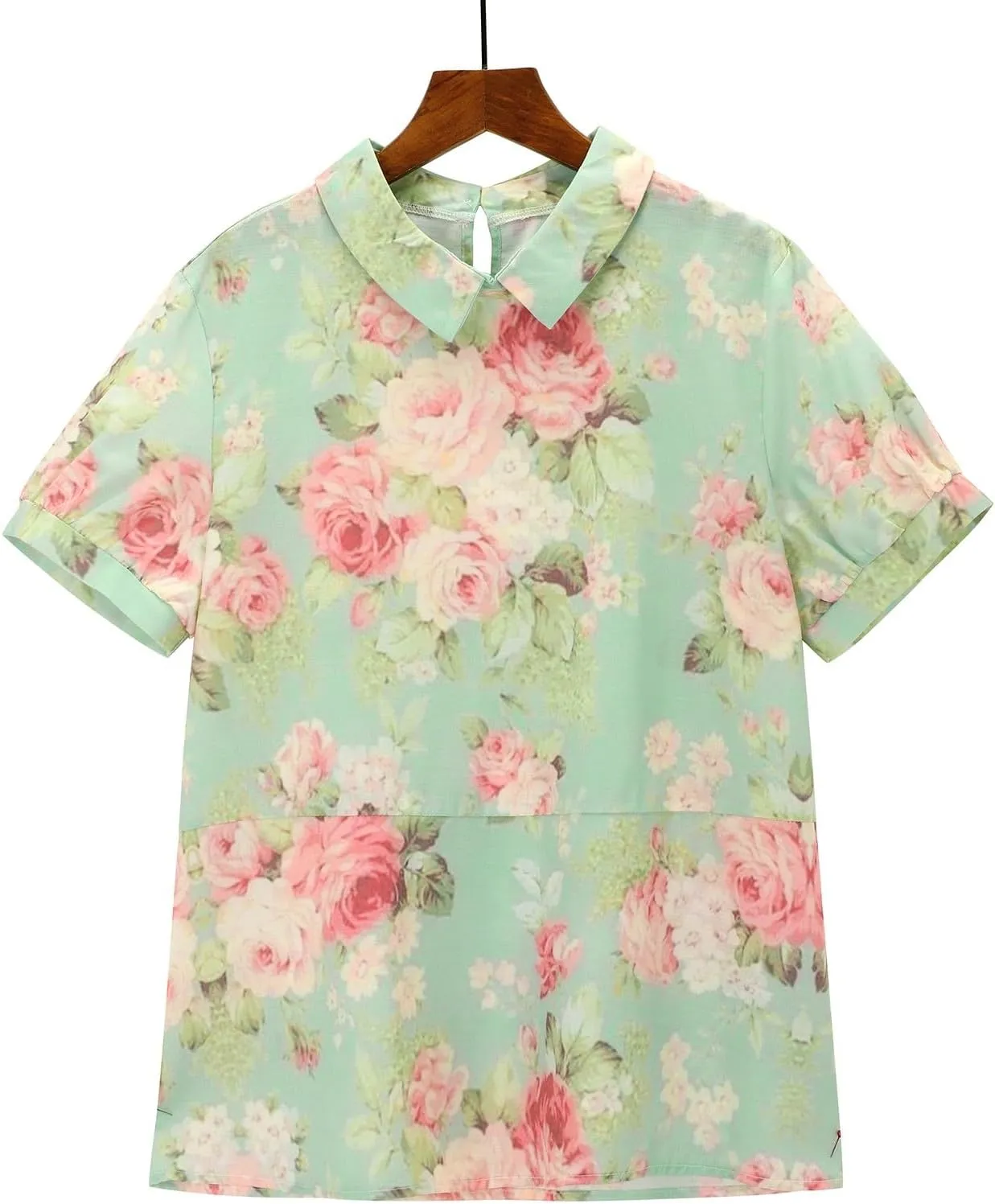 Womens Cotton Linen Short Sleeve T Shirts Casual Ruffled Trim Blouses Summer Cute Solid Tops Tunic Tee
