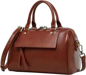 Womens Crossbody Bags Genuine Leather Trendy Shoulder Purse with Adjustable Strap Ladies Totes Handbags Satchel