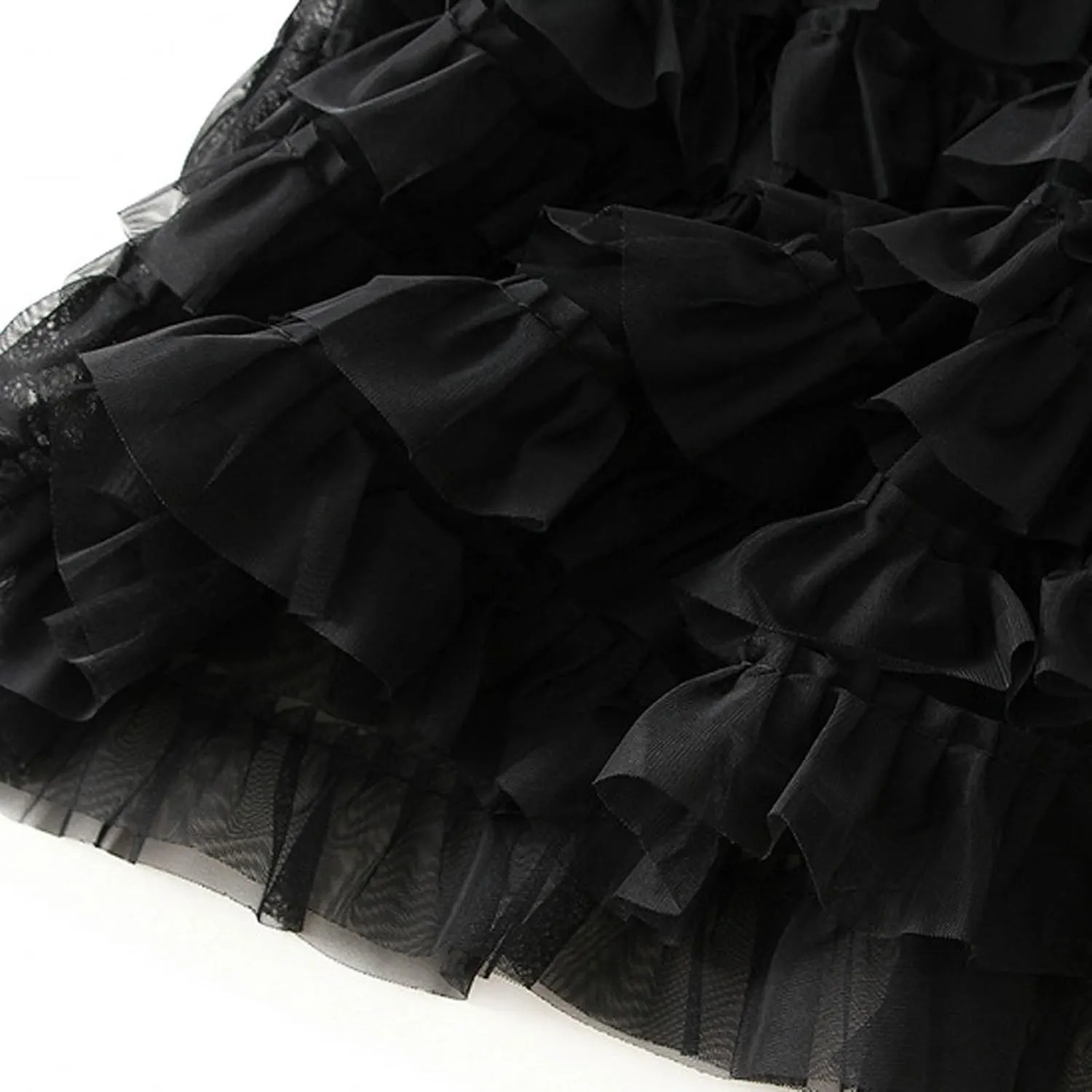 Women's Cute Fashion Layered Cake Short Skirts Summer High Waist Casual Solid Ruffled Half-Body Skirt 2025 Basic