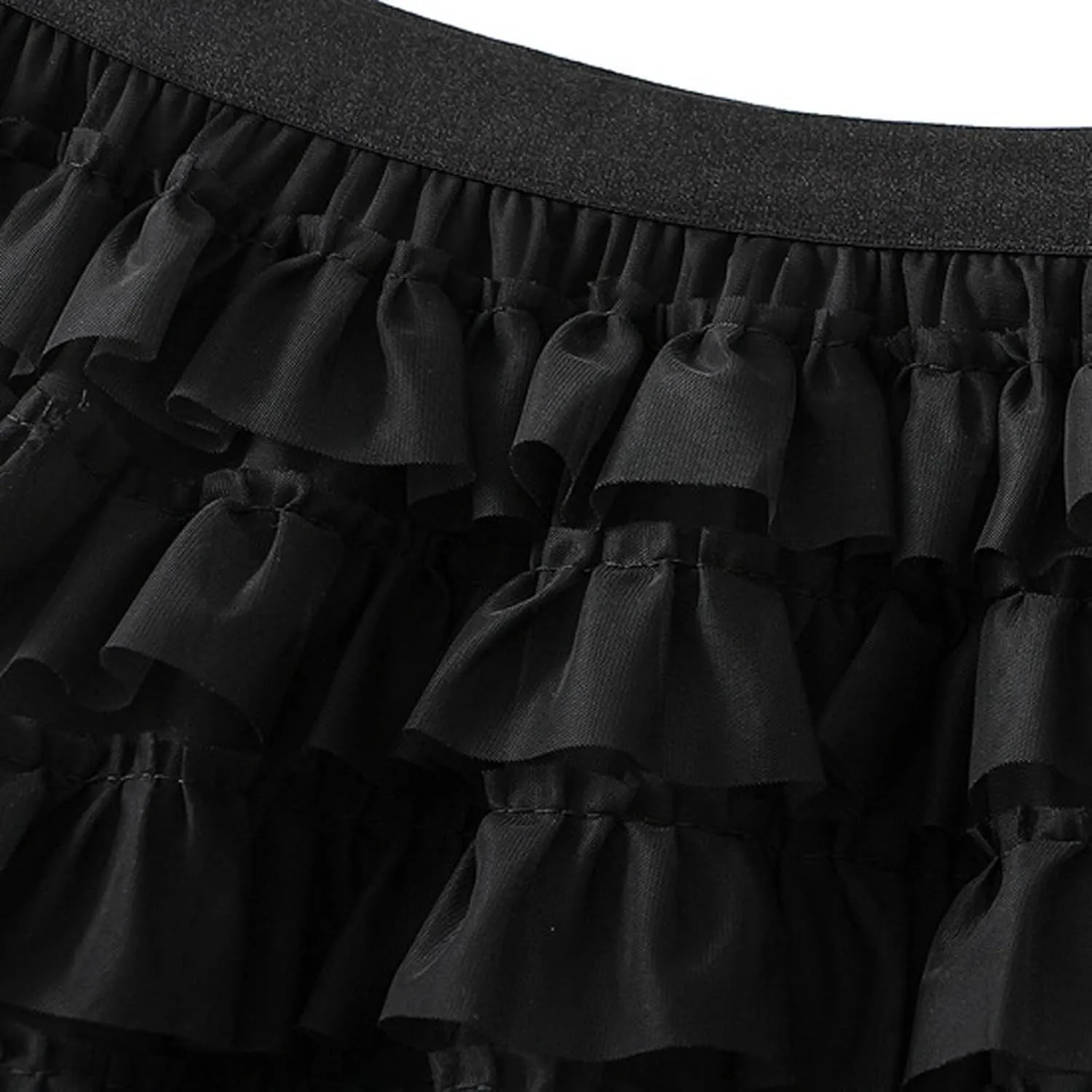 Women's Cute Fashion Layered Cake Short Skirts Summer High Waist Casual Solid Ruffled Half-Body Skirt 2025 Basic