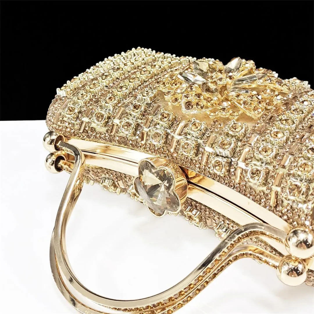 WomenS Dazzling Thin Heel Pumps and Clutch Set with Crystal Details for Festive Elegance