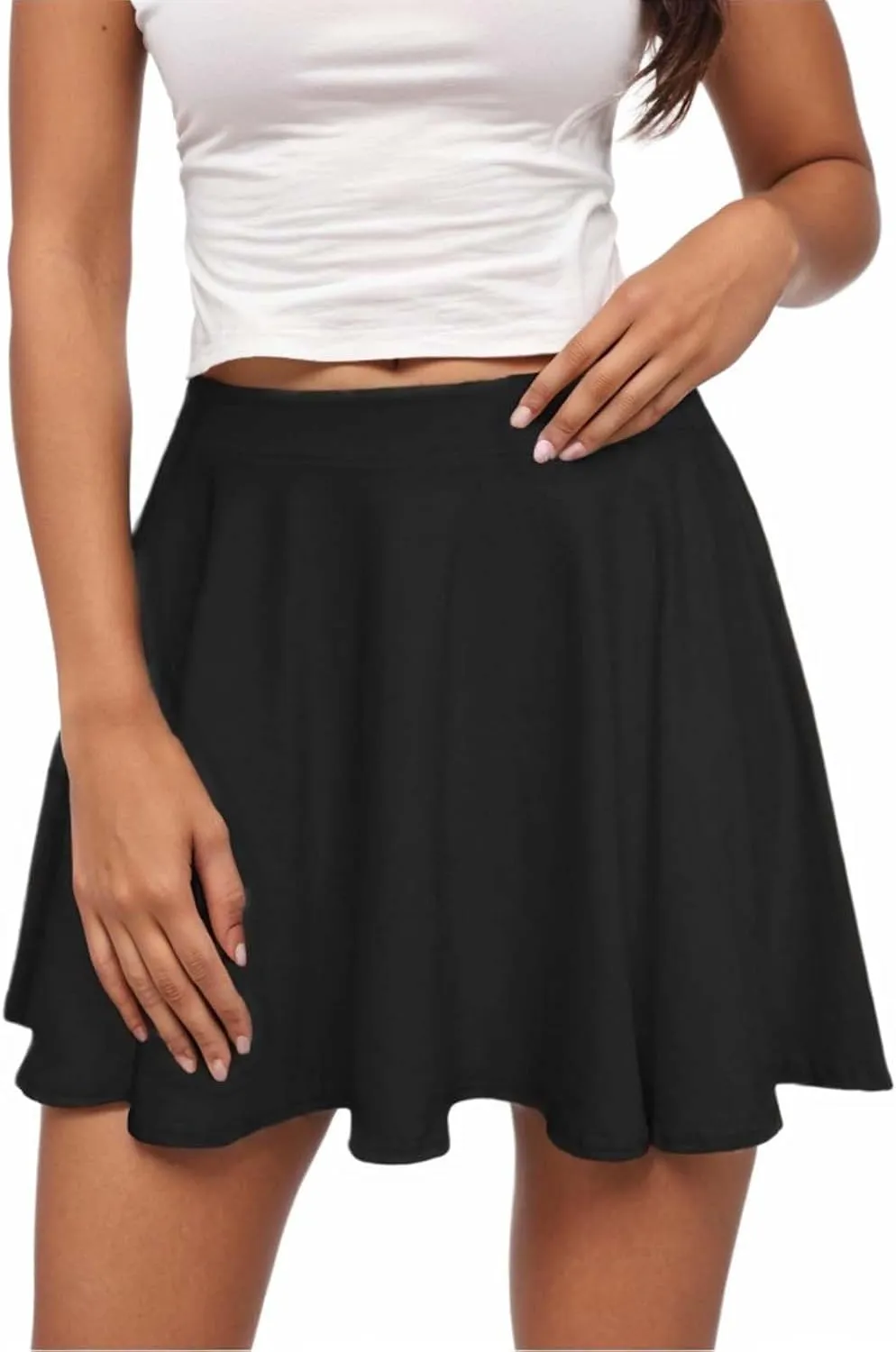 Womens Elastic Waist Mini Skirts Pleated Workout Athletic Golf Skorts Casual Lightweight Fashion Skater Skirts