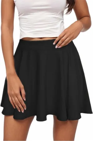 Womens Elastic Waist Mini Skirts Pleated Workout Athletic Golf Skorts Casual Lightweight Fashion Skater Skirts