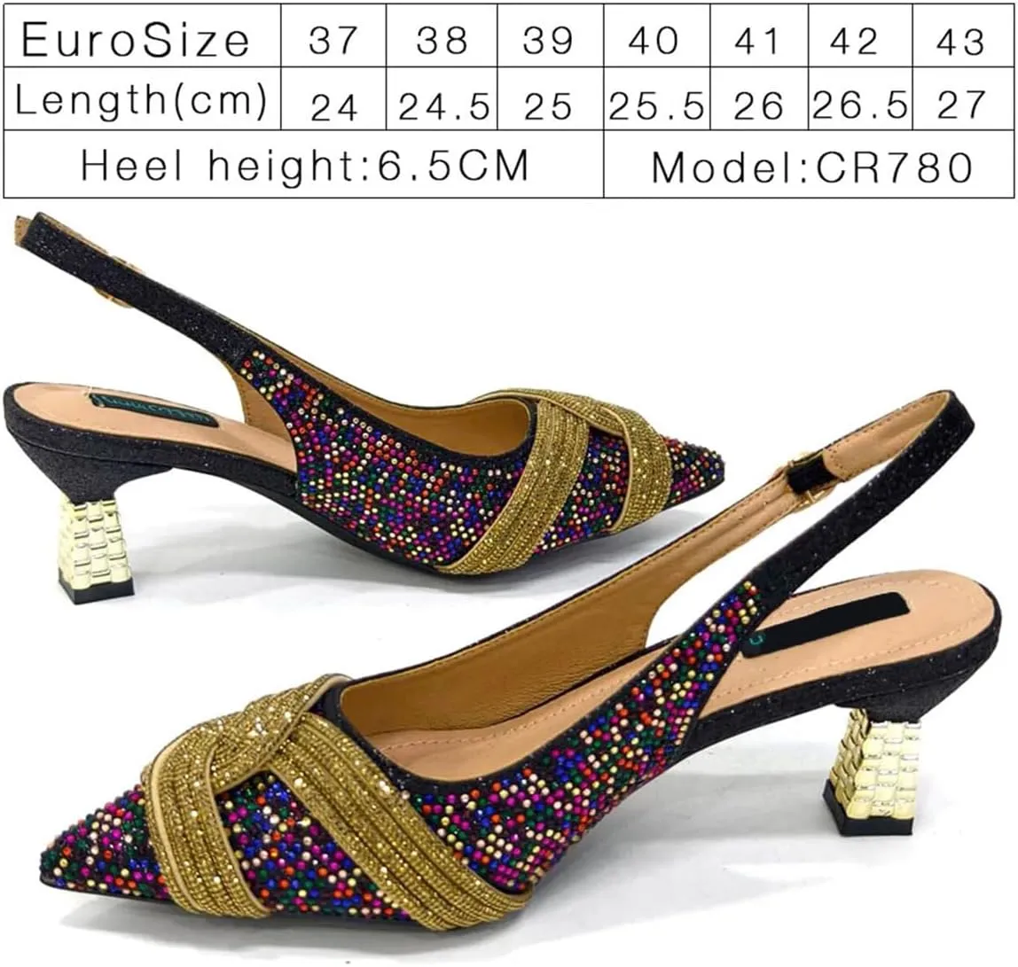 Womens Elegant Crystal Decorated Wedding Shoes and Purse Combo Luxury Heels for Formal Dinners and Receptions