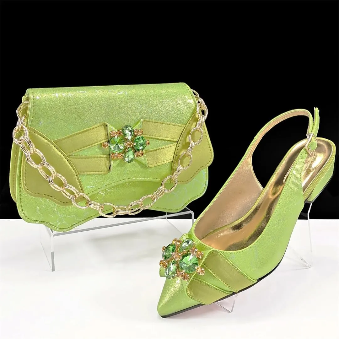 WomenS Elegant Gold Italian Pumps and Matching Bag Set with Thin Heels for Special Occasions
