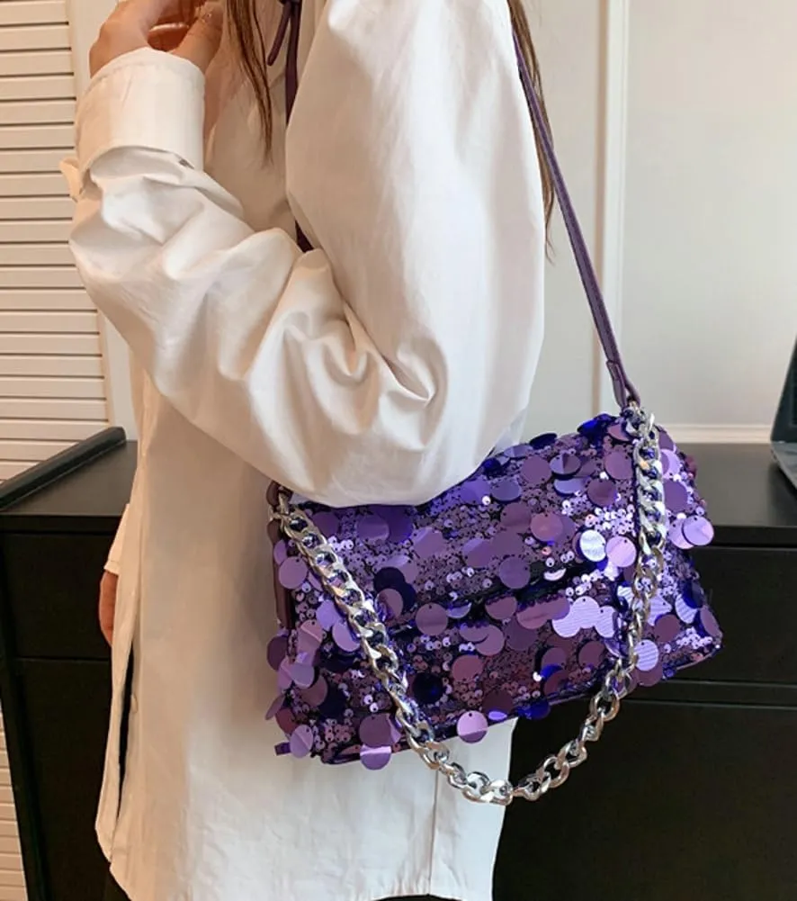 Womens Fashion Evening Clutch Purse Y2k Sparkly Glitter Sequin Shoulder Crossbody Bag Totes Satchel Wedding Party