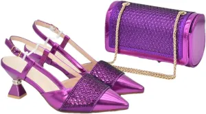 WomenS Fashion Italian Leather Shoes and Bag Set for Evening Party with Rhinestone Decorations and Soft Leather
