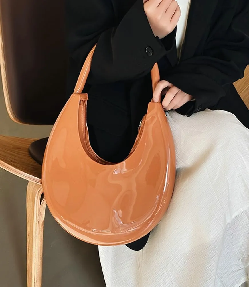 Womens Fashion Jelly Handbags Y2k rescent Shoulder Bag Small Totes Purse Armpit Satchel Summer Cute Clutch