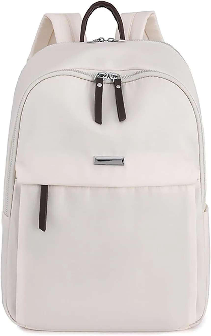 Women's Fashion Office Bags Soft Leather Backpacks Travel Bags Cute Tote Fashion Soft Leather Outdoor Backpack(White)