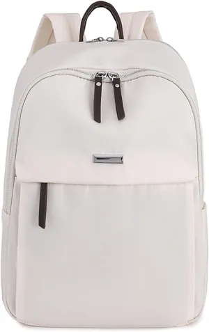 Women's Fashion Office Bags Soft Leather Backpacks Travel Bags Cute Tote Fashion Soft Leather Outdoor Backpack(White)