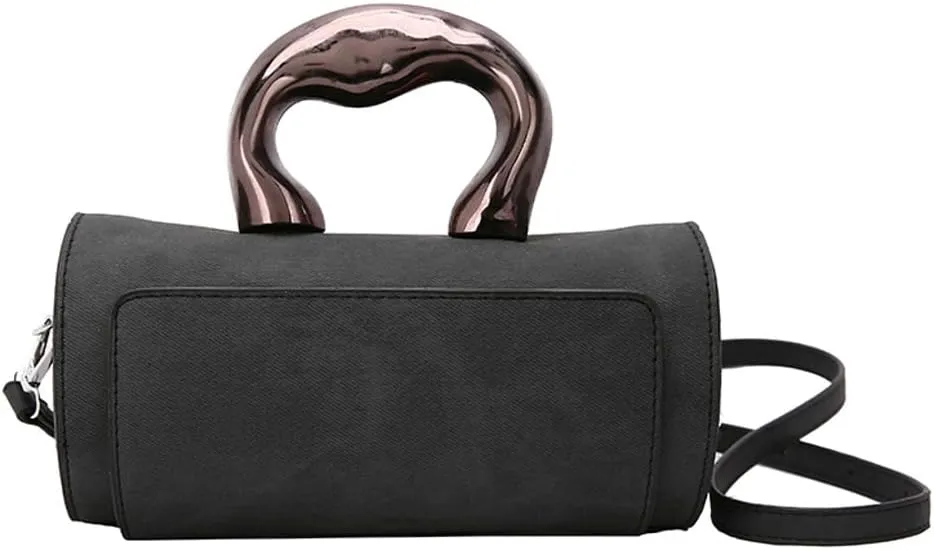Women's Fashion PU Leather Shoulder Crossbody Bag Y2K Small Cylinder Hobo Totes Handbag Box Purse Satchel