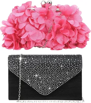 Women's Grab Evening Bags, Florets, Wallets, Chains and Clutches, Handbags, Formal Envelope Bags, Crossbody Bags