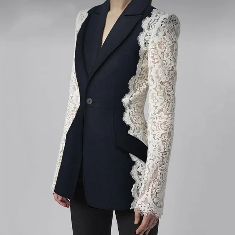 Womens lace Patchwork Blazer