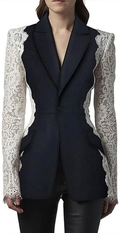 Womens lace Patchwork Blazer