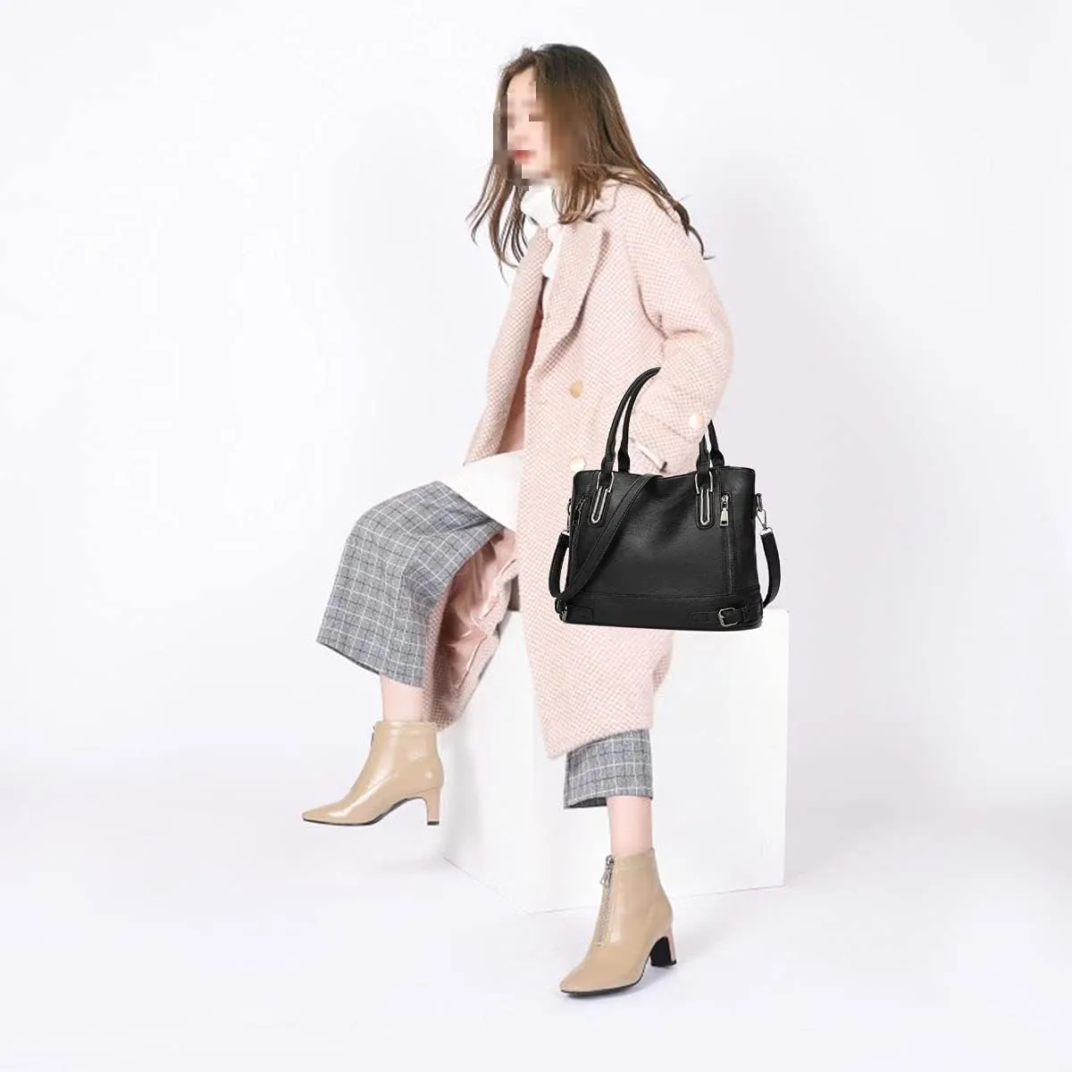 Womens Leather Shoulder Handbags Crossbody Bags Hobo Totes Top-Handle Bag Satchel and Purse for Ladies