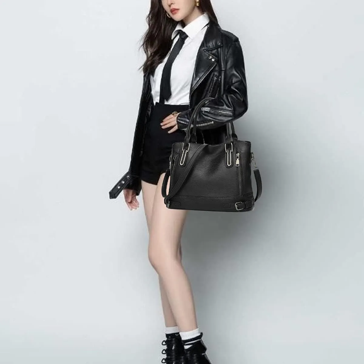 Womens Leather Shoulder Handbags Crossbody Bags Hobo Totes Top-Handle Bag Satchel and Purse for Ladies
