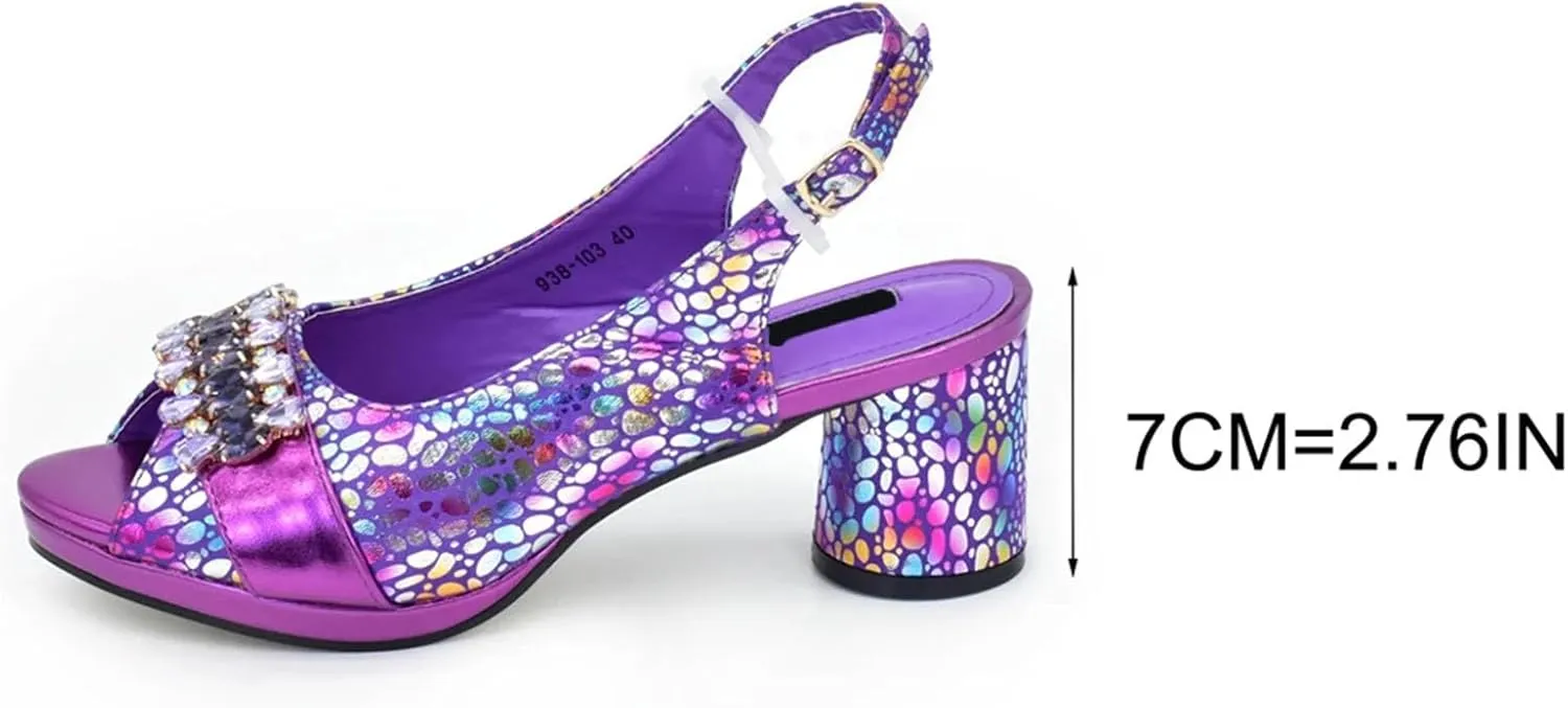 Womens Luxury Wedding Reception Shoes and Matching Clutch Set Pointed Toe High Heels with Rhinestone Formal Occasion