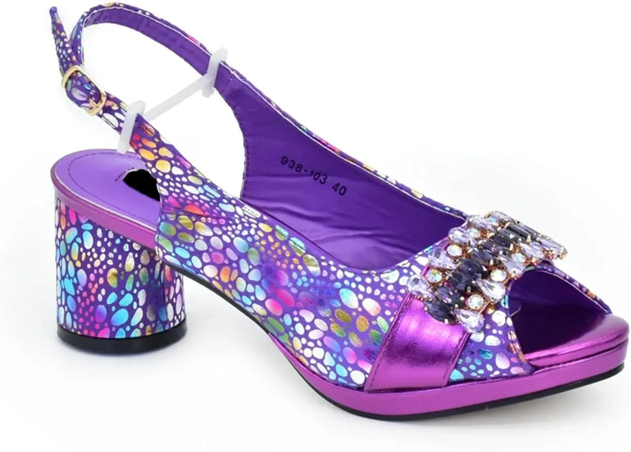 Womens Luxury Wedding Reception Shoes and Matching Clutch Set Pointed Toe High Heels with Rhinestone Formal Occasion