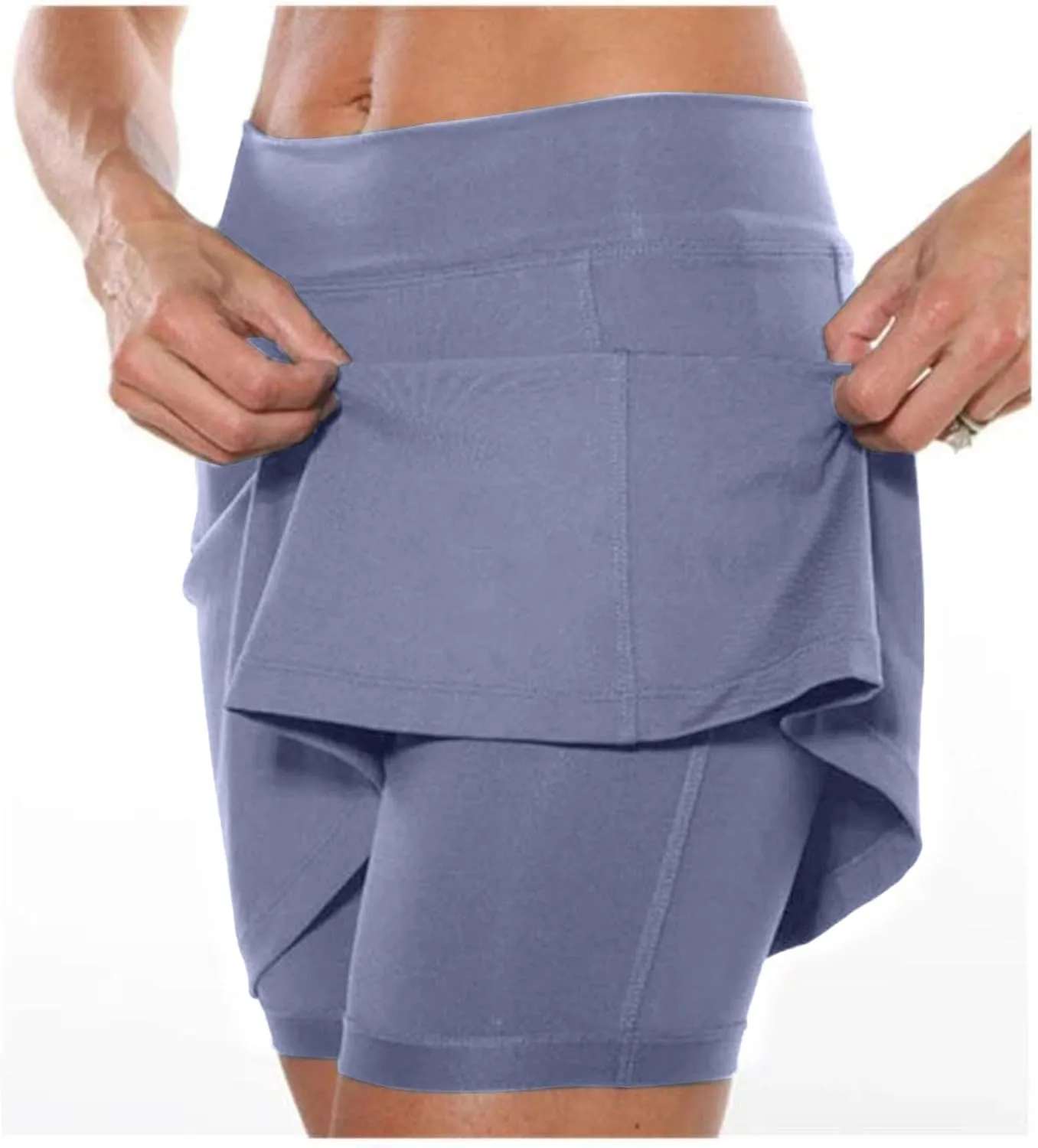 Women's Mini Skort High Waisted Pleated Tennis Skirts with Pockets Tummy Control Casual Golf Inner Shorts Athletic Running