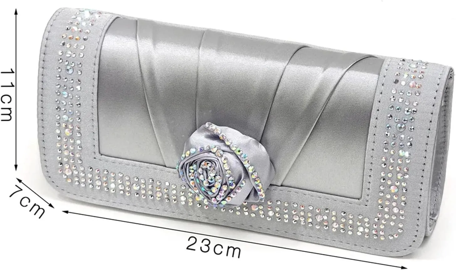 Womens Nigerian Designer Inspired Wedding Shoes and Shoulder Bag Combo Rhinestone Embellished Heels for
