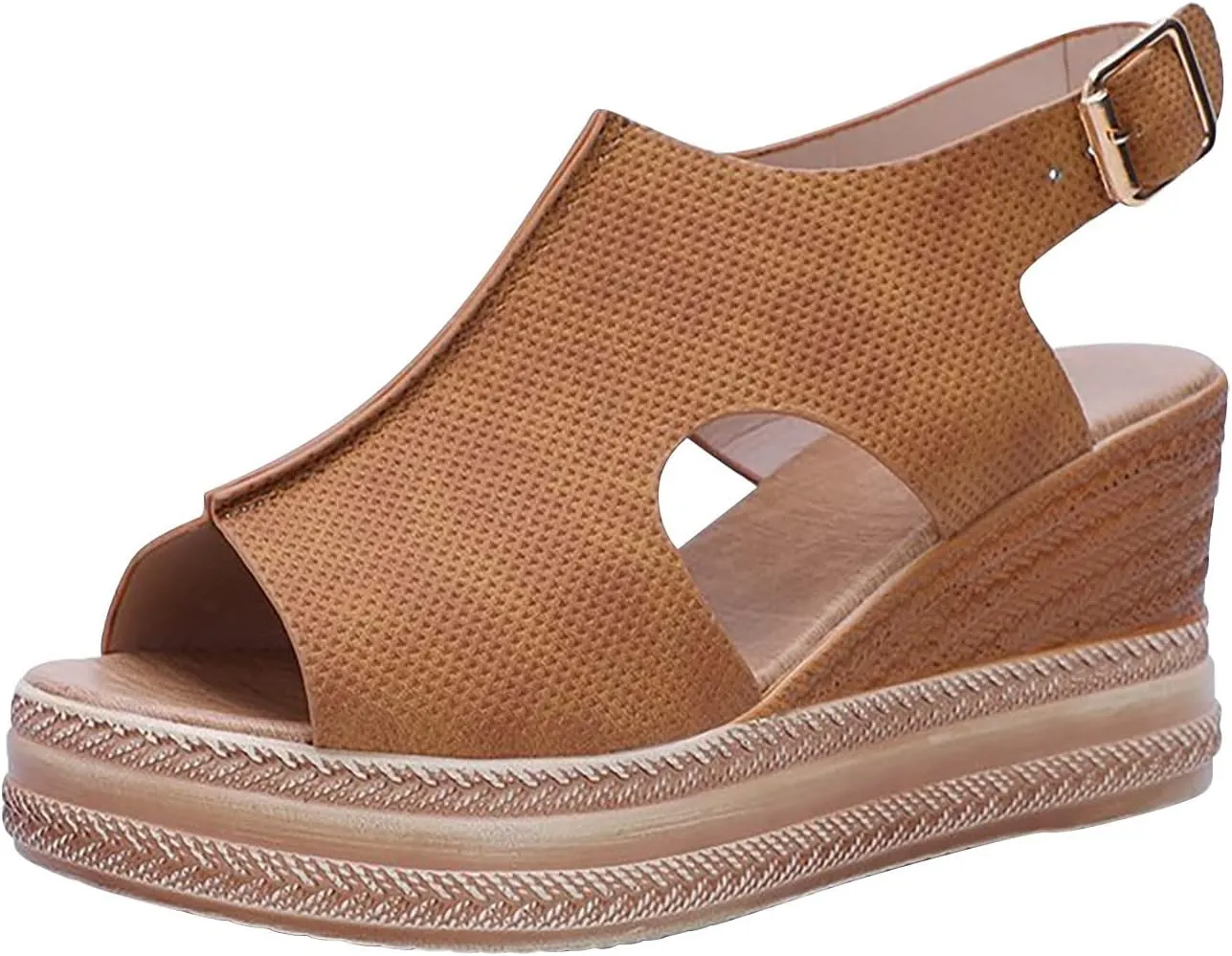 Womens Open Toe Wedges Sandals Fashion Funny Cut Out Orthopedic Comfortable Shoes 2025 Trendy Lightweight Shoes