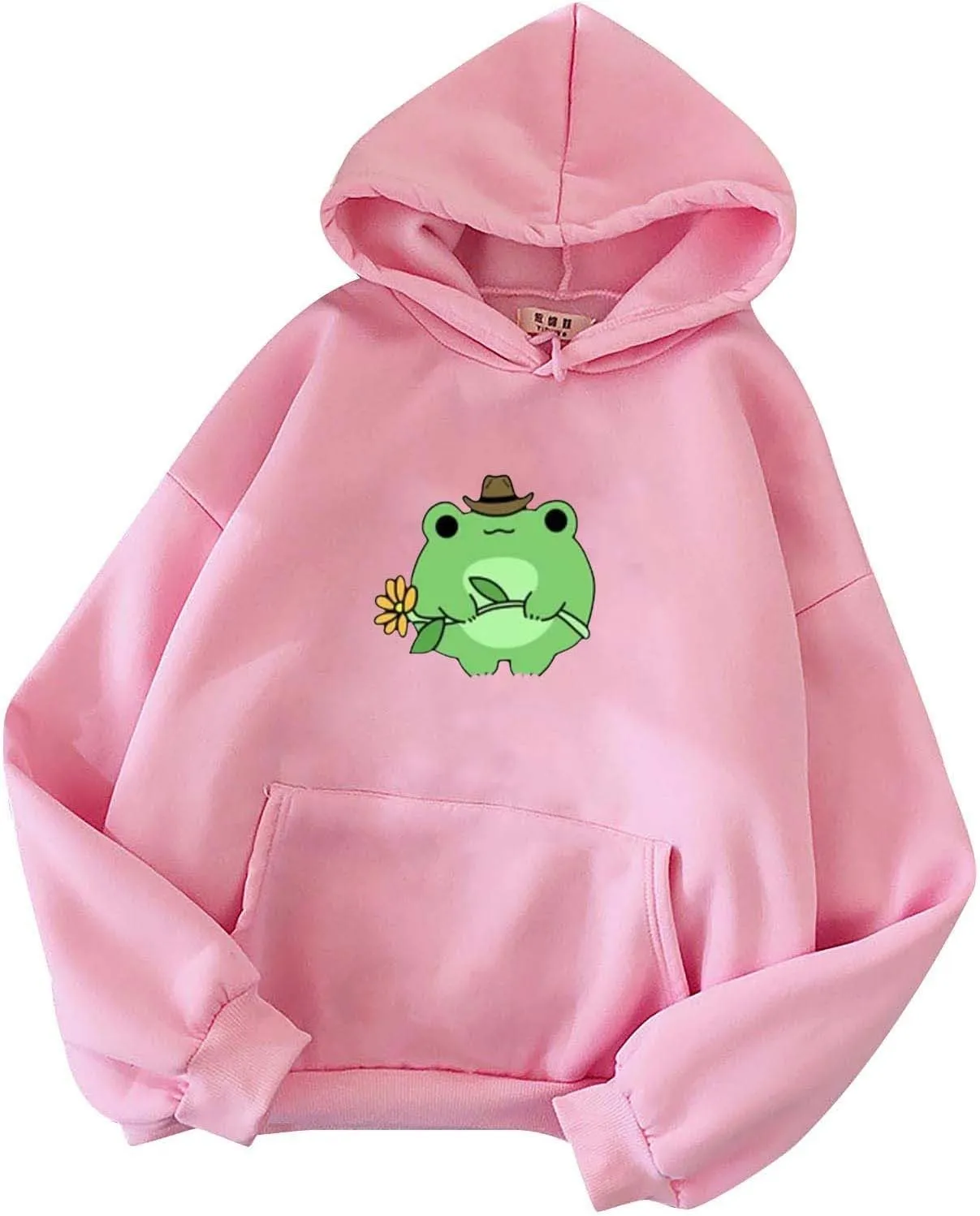 Women's Oversized Hoodies Cute Frog Print Sweatshirts 2024 Fall Casual Trendy Long Sleeve Loose Fit Pullover Y2k Outfits
