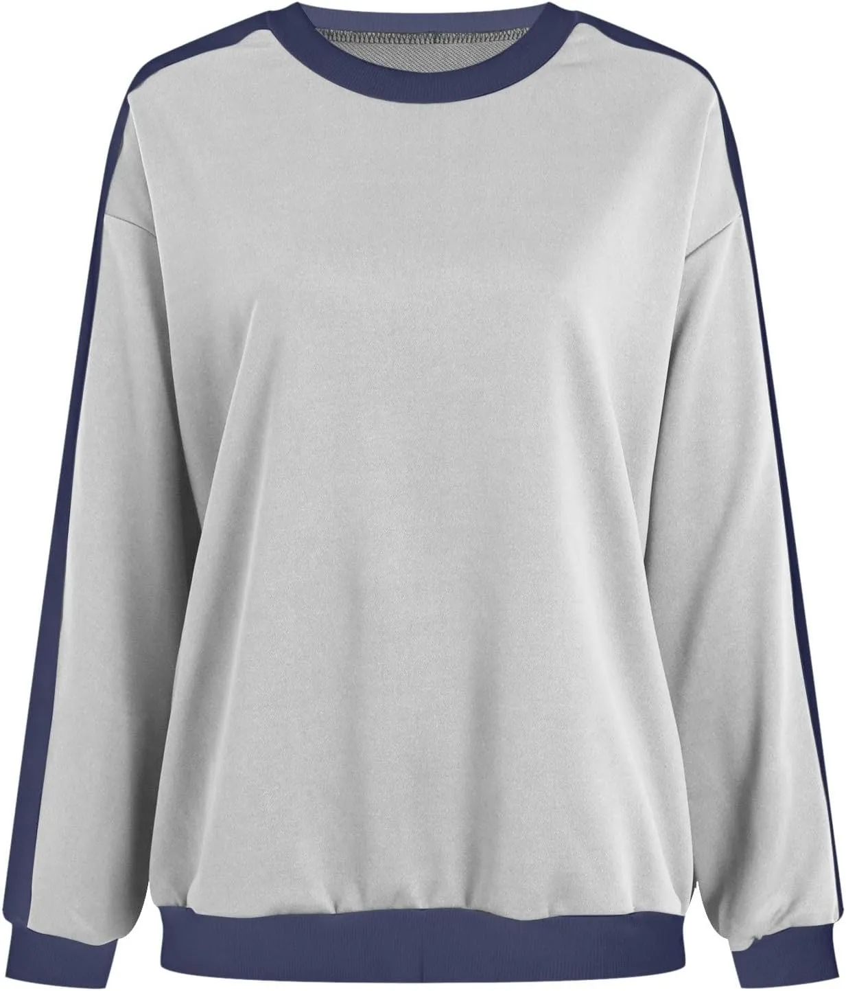Womens Oversized Sweatshirts Crewneck Color Block Casual Long Sleeve Pullover Tops Fall Fashion Clothes 2024