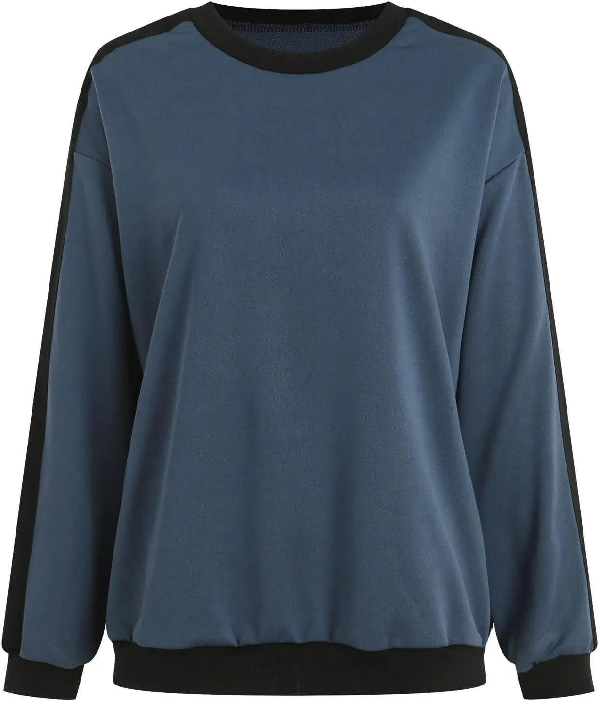 Womens Oversized Sweatshirts Crewneck Color Block Casual Long Sleeve Pullover Tops Fall Fashion Clothes 2024
