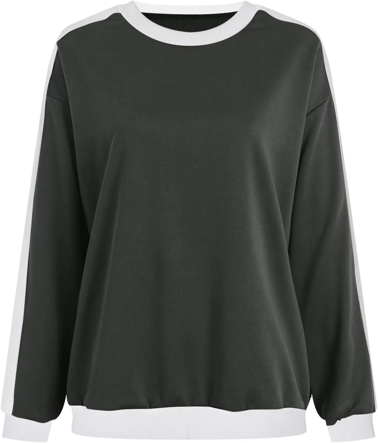 Womens Oversized Sweatshirts Crewneck Color Block Casual Long Sleeve Pullover Tops Fall Fashion Clothes 2024
