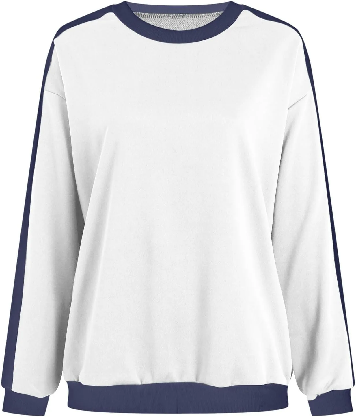 Womens Oversized Sweatshirts Crewneck Color Block Casual Long Sleeve Pullover Tops Fall Fashion Clothes 2024