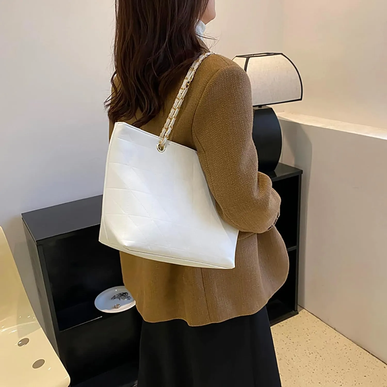 Women's Pleated Hobo Shoulder Bag Pu Leather Clutch Handbag Women's Faux Suede Hobo Bag