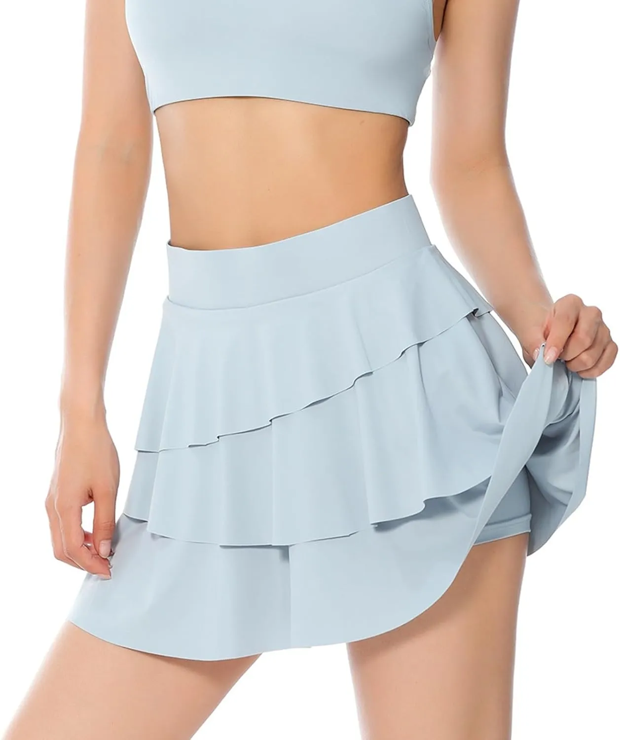 Womens Pleated Tennis Mini Skirt Golf Athletic Skorts Layered Stretch Lightweight Trendy Flowy Quick Dry Skirts